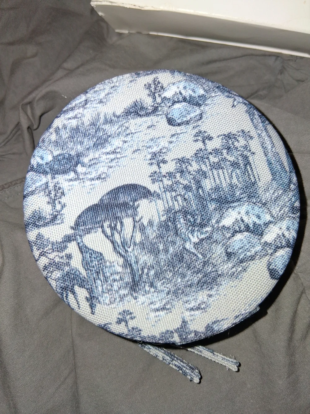 Dior Beauty Round Blue Patterned Jewelry Pouch
